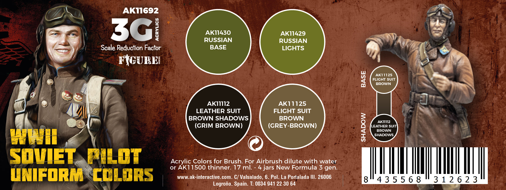 AK Interactive 3G Air - WWII SOVIET UNIFORM COLORS | 8435568312623