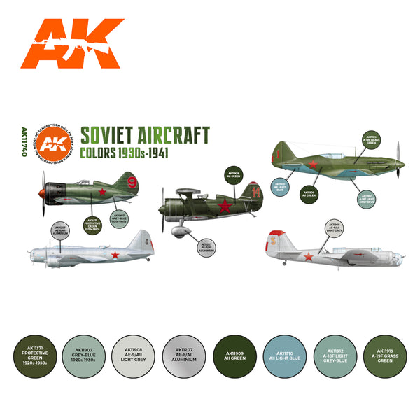 AK Interactive 3G Air - Soviet Aircraft Colors 1930s-1941 SET