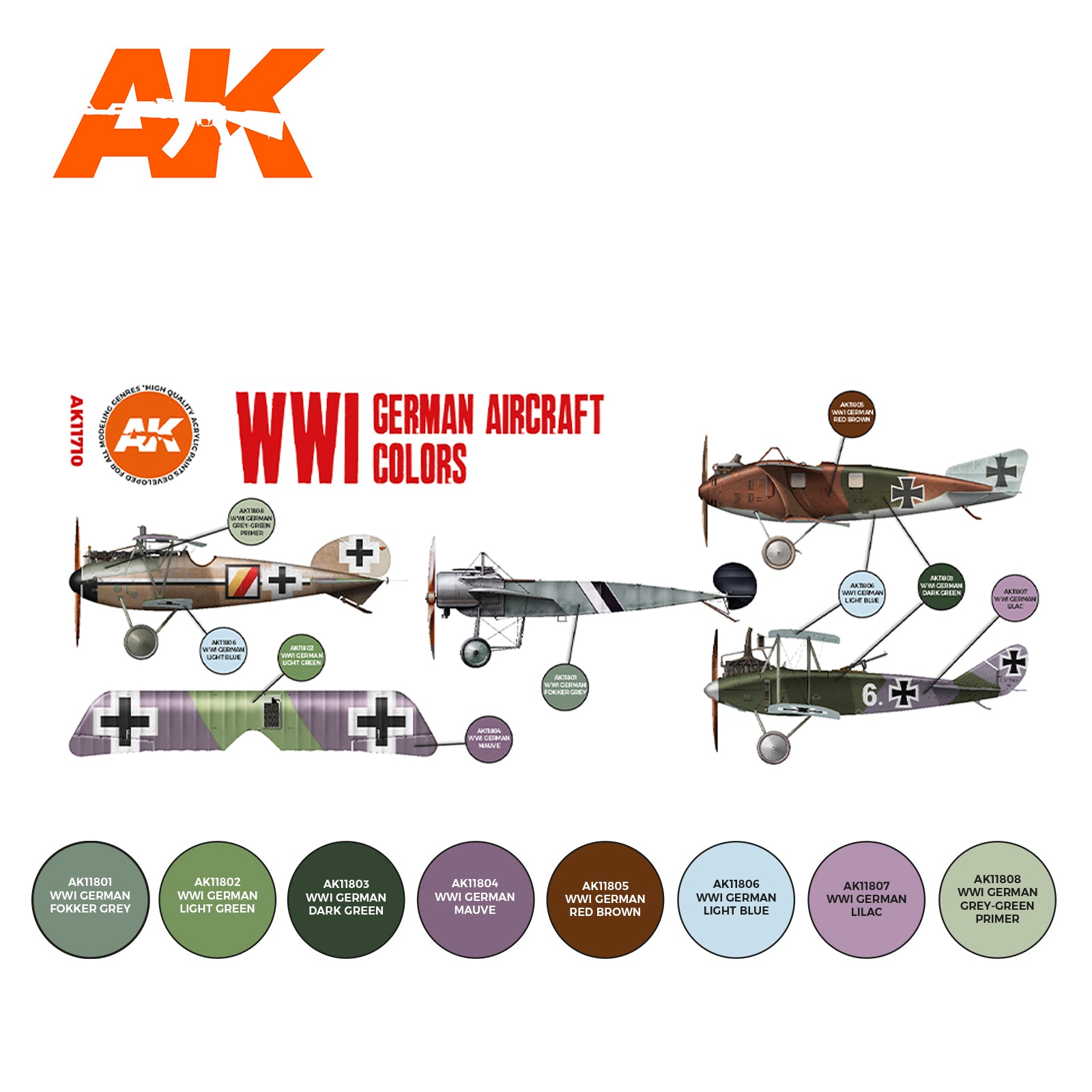 AK Interactive 3G Air - WWI German Aircraft Colors SET | 8435568313668