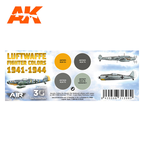 AK Interactive 3G Air - WWII Luftwaffe Fighter Colors 1941-1944 SET