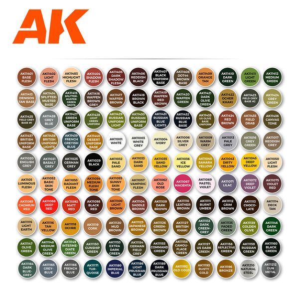 AK 3G Plastic Briefcase 120 Figure Colors