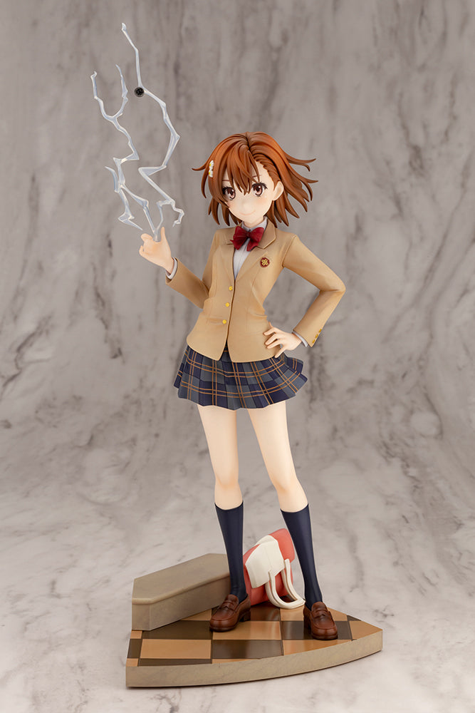 Kotobukiya 1/7 A Certain Scientific Railgun T Series Misaka Mikoto 15th Anniversary Ver. Kotobukiya Luxury Ver., Pre-Painted PVC Statue | 4934054046096