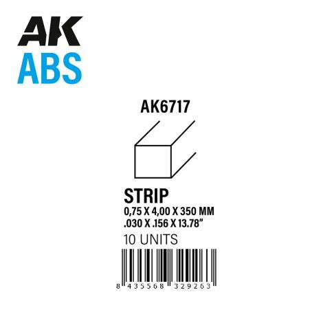 AK Interactive ABS Strip - 0.75 x 4.00 x 350mm x 10 units | 8435568329263