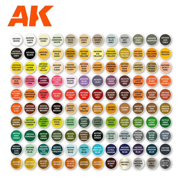 AK 3G Plastic Briefcase 120 Wargame Colors