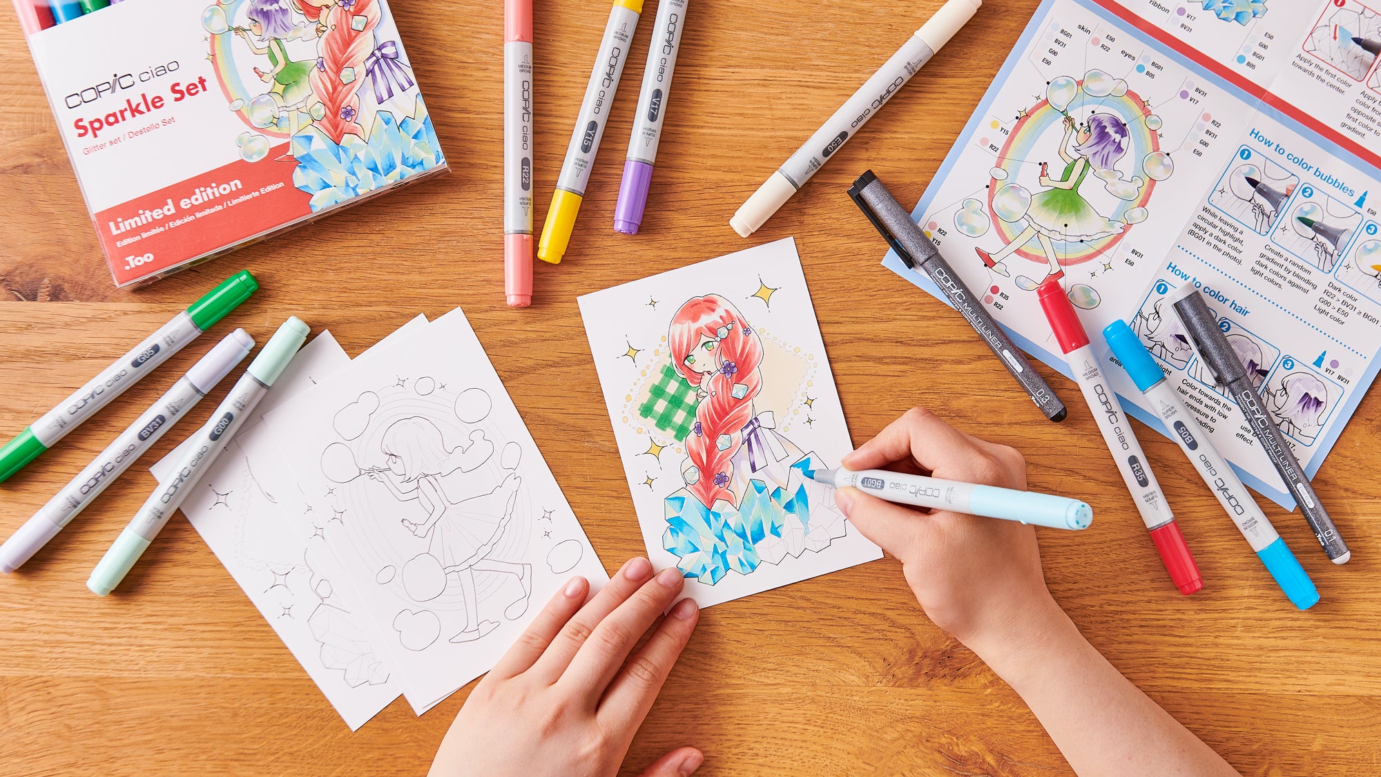Copic Ciao Marker 4pc Doodle Kit, Sparkle Set, Includes a Learning Booklet | 4511338062869