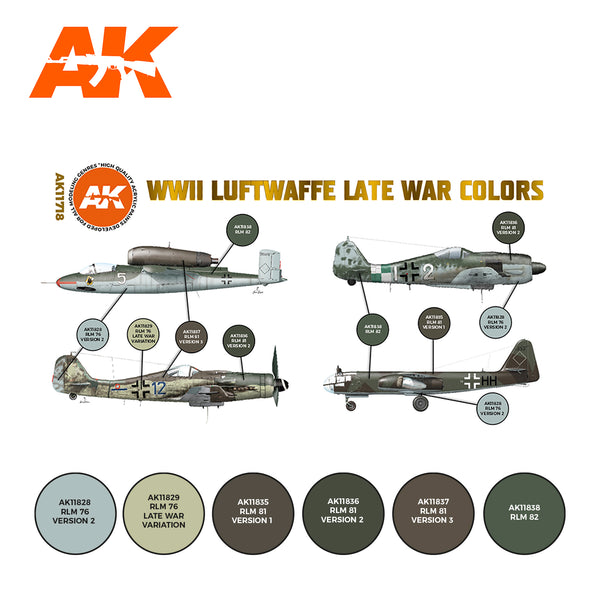 AK Interactive 3G Air - WWII Luftwaffe Late War Colors SET