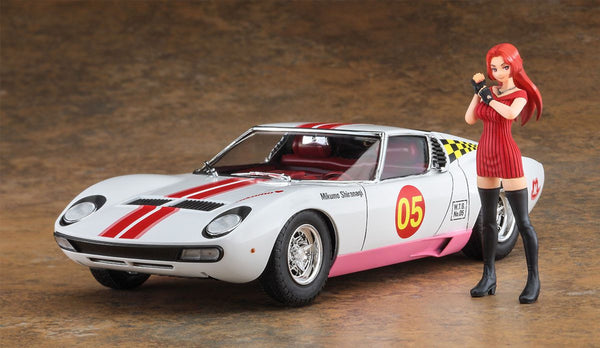 Hasegawa 1/24 Wild Egg Girls No.05 Lamborghini Miura P400 SV "Mikumo Shiranagi" w/Figure
