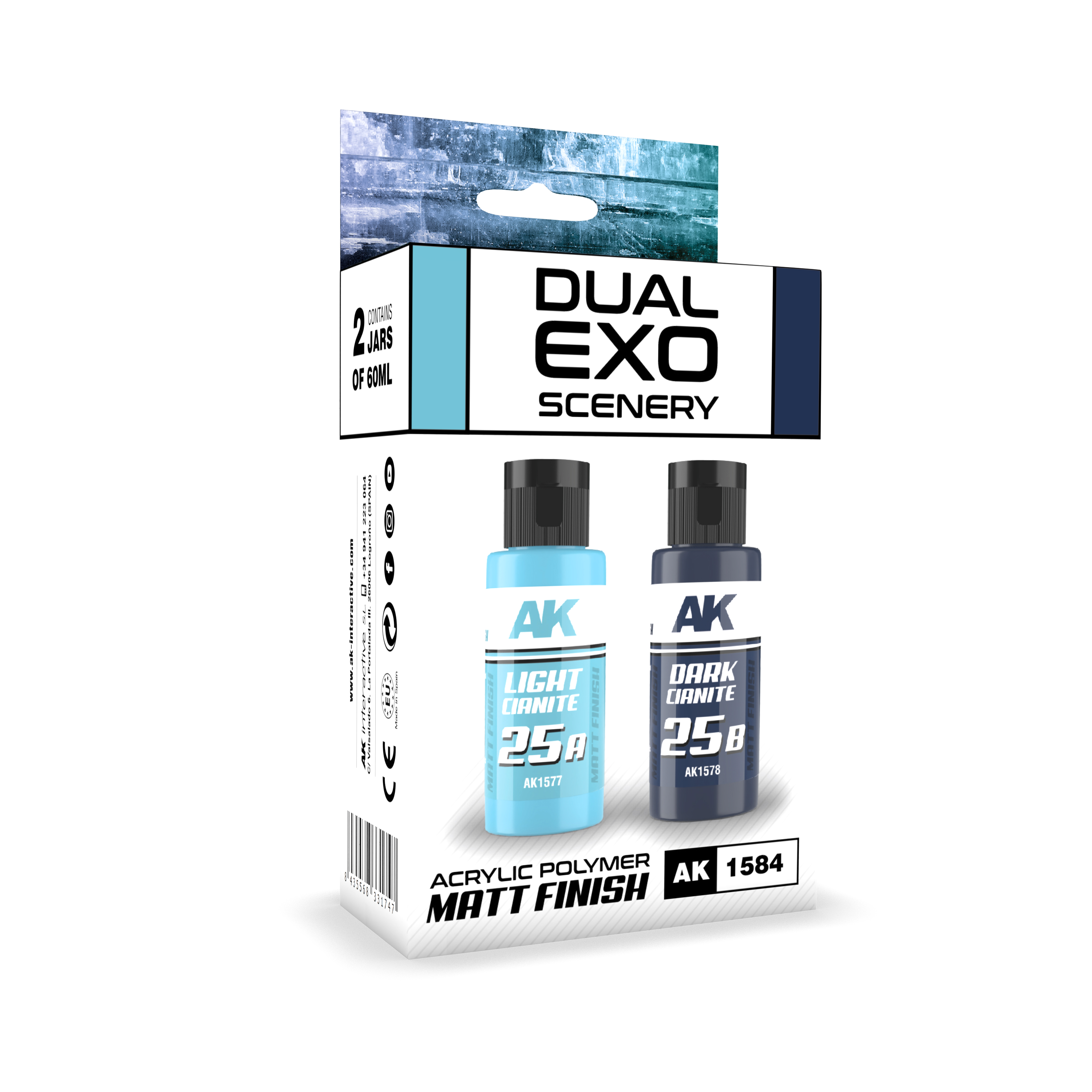 Ak Interactive Light Cianite & Dark Cianite Dual Exo Paint Set | 8435568331747