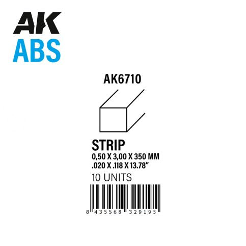 AK Interactive ABS Strip - 0.50 x 3.00 x 350mm x 10 units | 8435568329195
