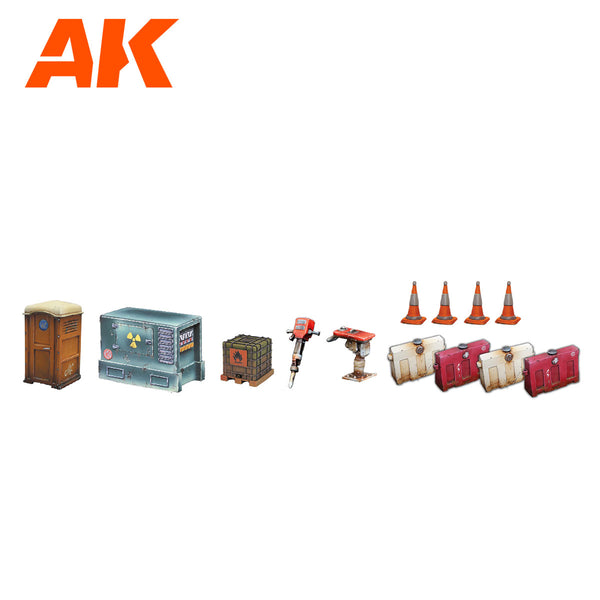 AK Interactive Scenography Wargame Set Construction Accessories (30-35mm)