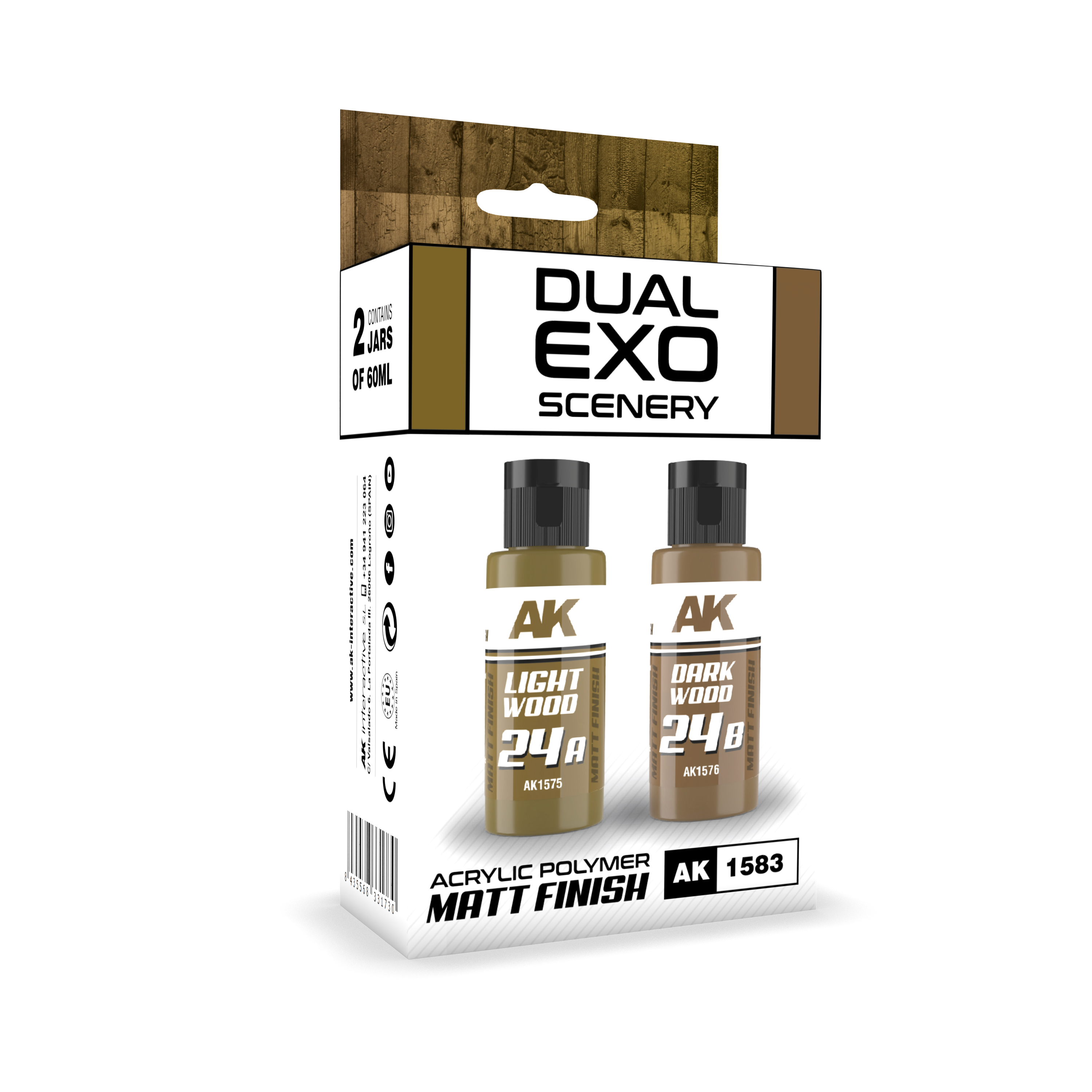 Ak Interactive Light Wood & Dark Wood Dual Exo Paint Set | 8435568331730
