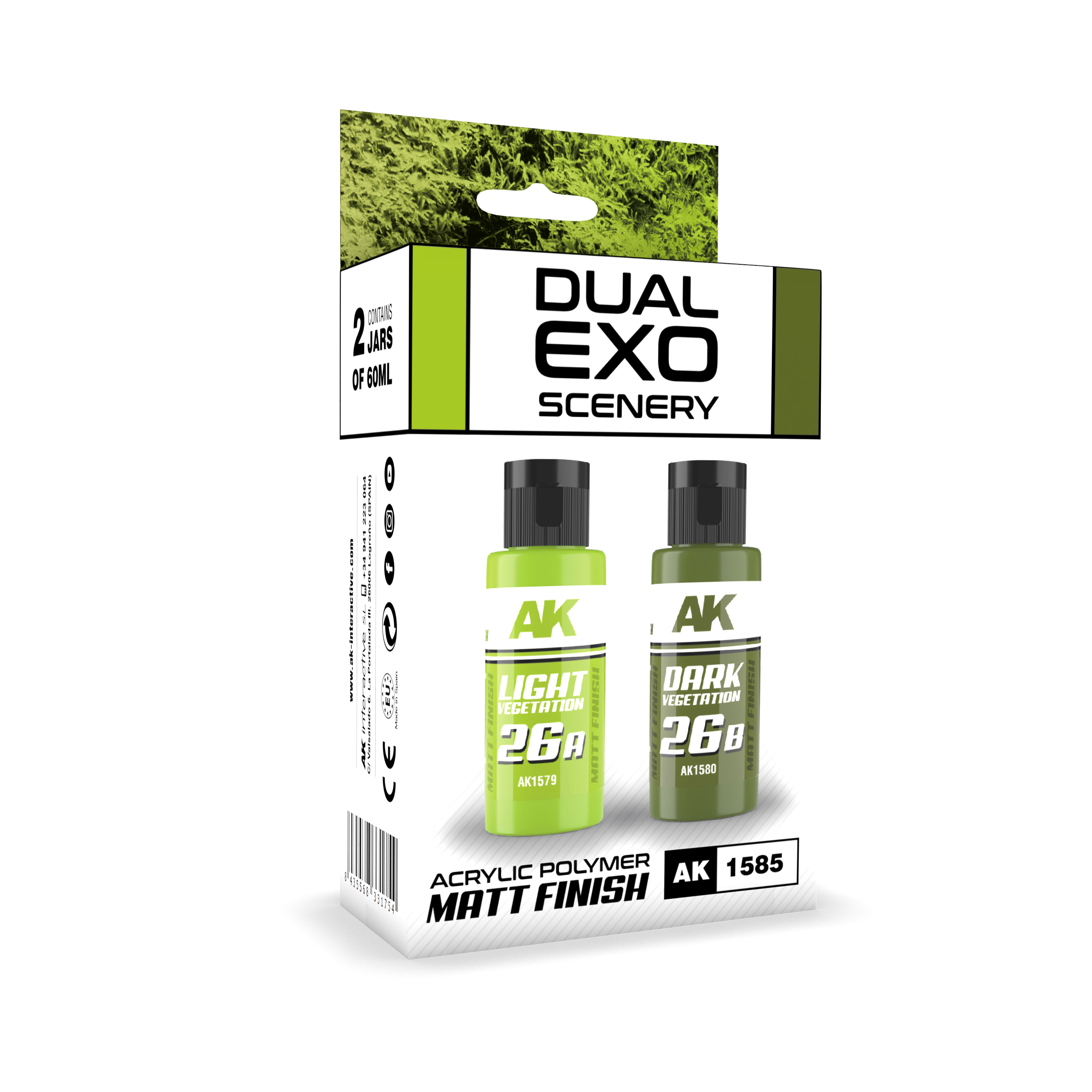 Ak Interactive Light Vegetation & Dark Vegetation Dual Exo Paint Set | 8435568331754