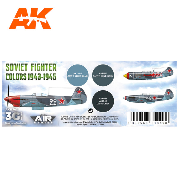 AK Interactive 3G Air - Soviet Fighter Colors 1943-1945 SET