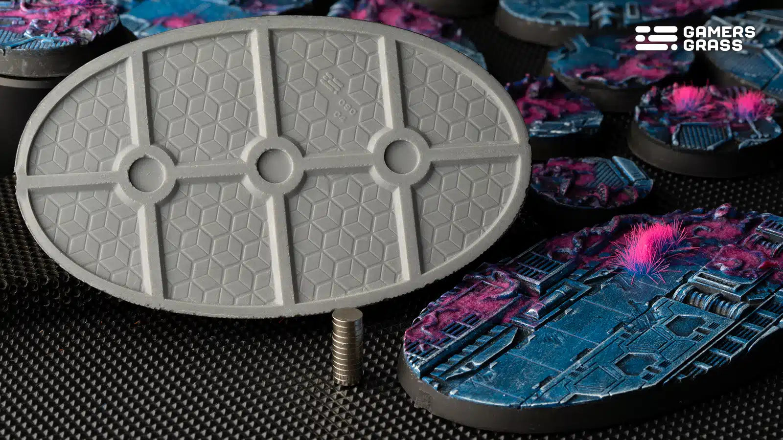 Gamers Grass Battle Ready Bases - Alien Infestation - Oval 90mm (x2) | 738956790408