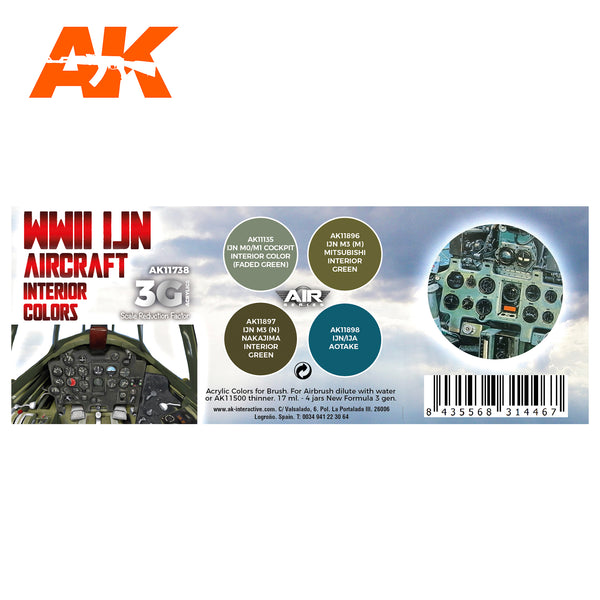 AK Interactive 3G Air - WWII IJN Aircraft Interior Colors SET