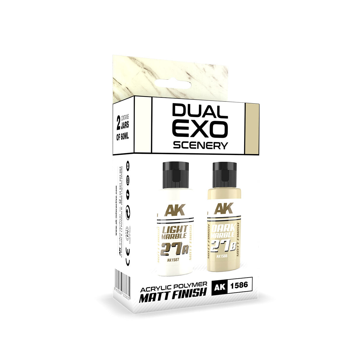 Ak Interactive Light Marble & Dark Marble Dual Exo Paint Set | 8435568333635