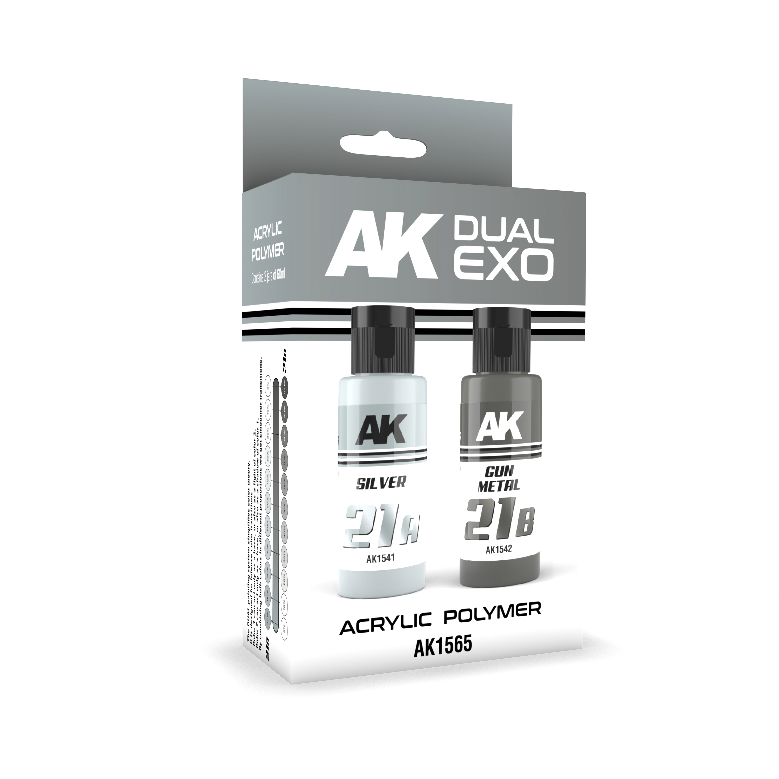 Ak Interactive Silver & Gun Metal Dual Exo Paint Set | 8435568327979