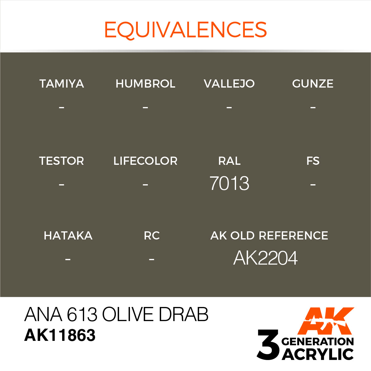 AK Interactive 3G Air - ANA 613 Olive Drab | 8435568315273