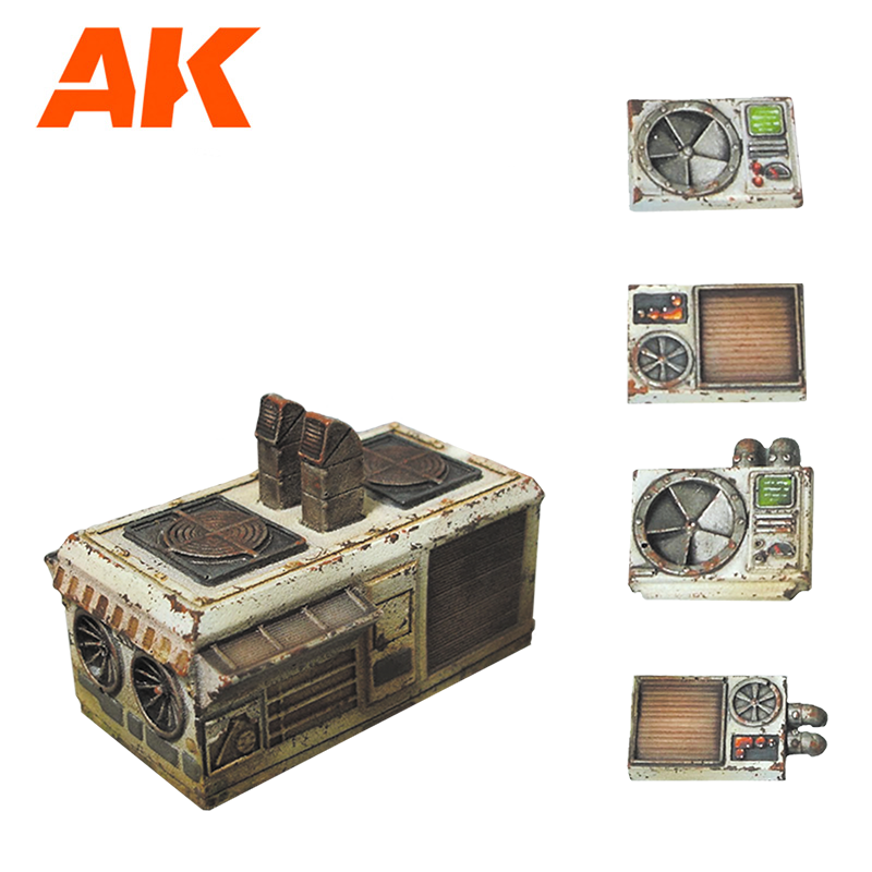 AK Interactive Air Conditioning Wargame Set 100% Polyurethane Resin Compatible With 30-35MM Scale | 8435568333277