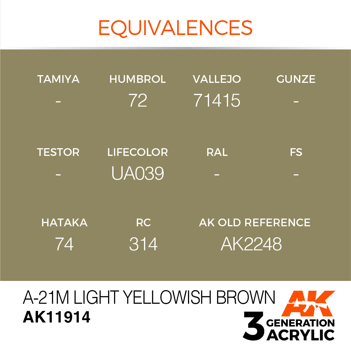 AK Interactive 3G Air - A-21m Light Yellowish Brown | 8435568315785
