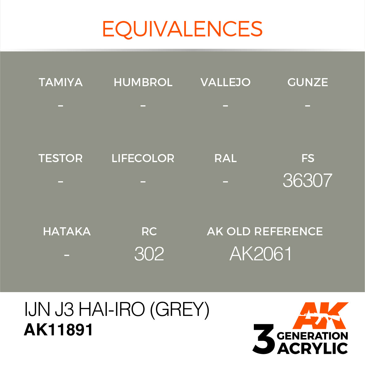 AK Interactive 3G Air - IJN J3 Hai-iro (Grey) | 8435568315556