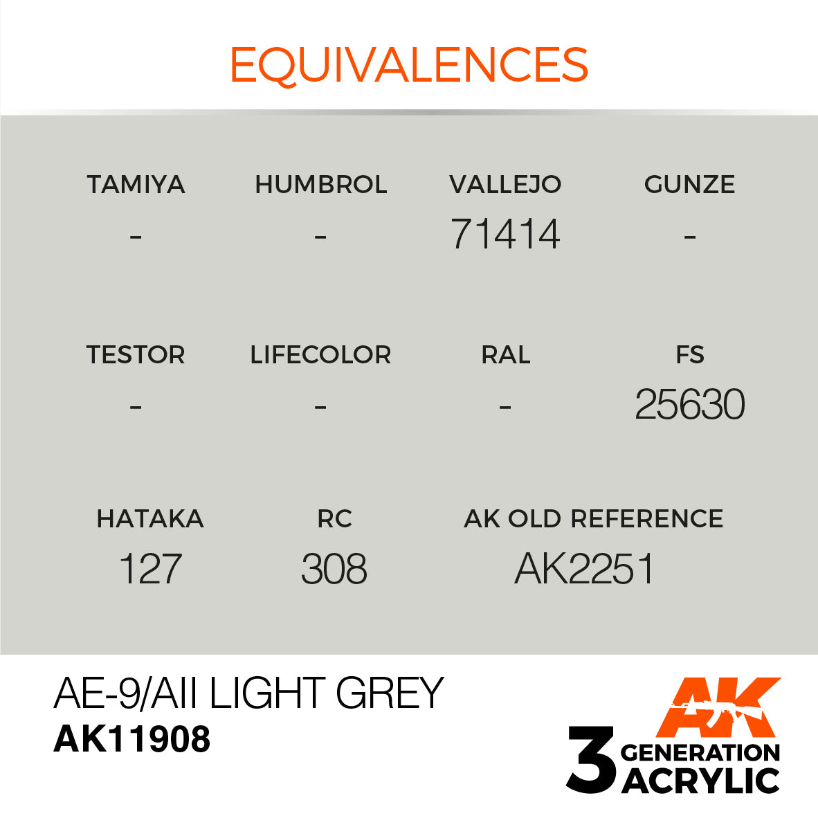 AK Interactive 3G Air - AE-9/AII Light Grey | 8435568315723