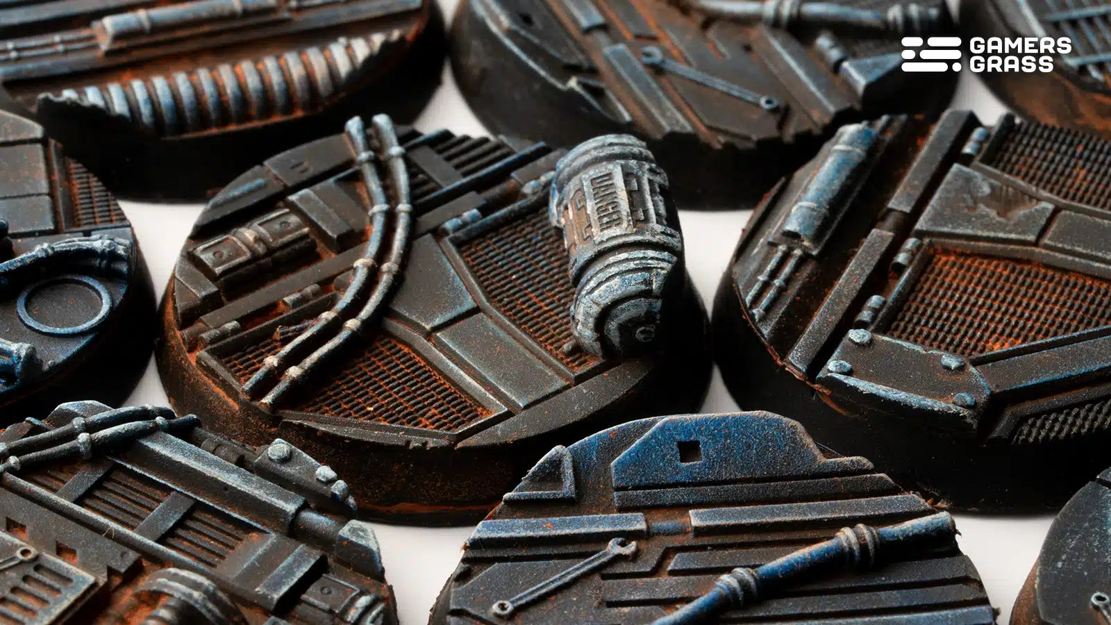 Gamers Grass Battle Ready Bases - Spaceship Corridor - Round 32mm (x8) | 738956790224