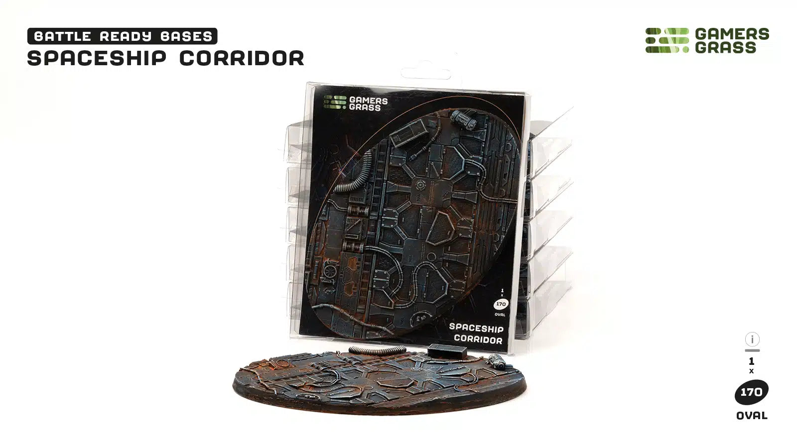 Gamers Grass Battle Ready Bases - Spaceship Corridor - Oval 170mm (x1) | 738956790316