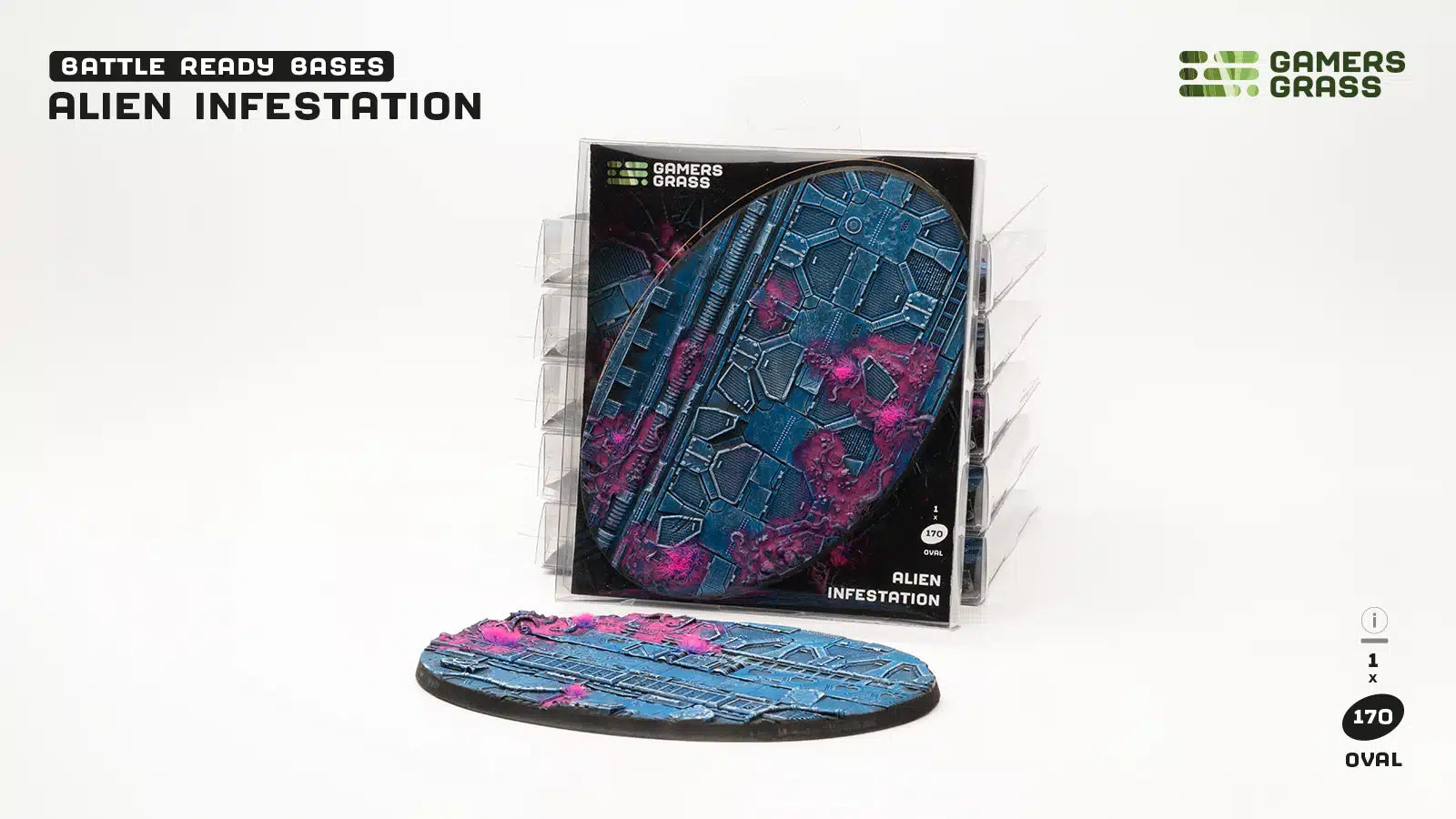Gamers Grass Battle Ready Bases - Alien Infestation - Oval 170mm (x1) | 738956790422
