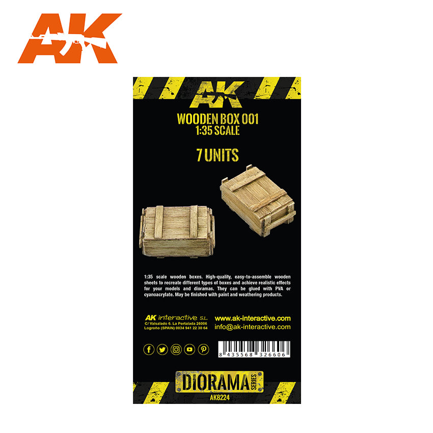 AK Interactive Laser Cut Wooden Box 001 / 1:35 7, Units | 8435568326606