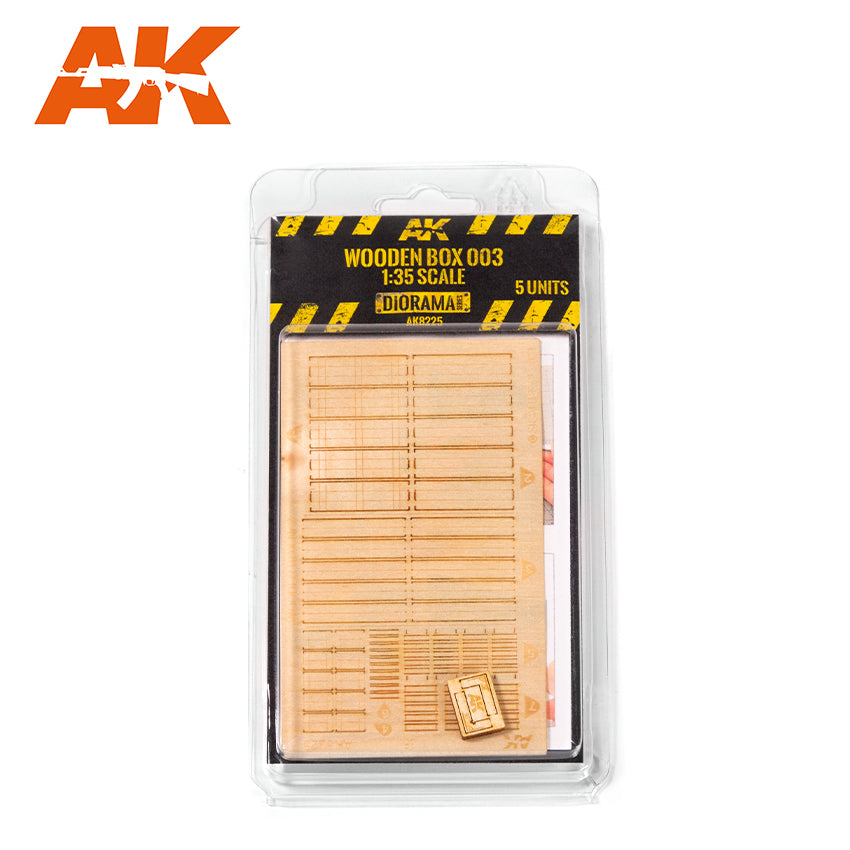 AK Interactive Laser Cut Wooden Box 001 / 1:35, 5 Units | 8435568326613
