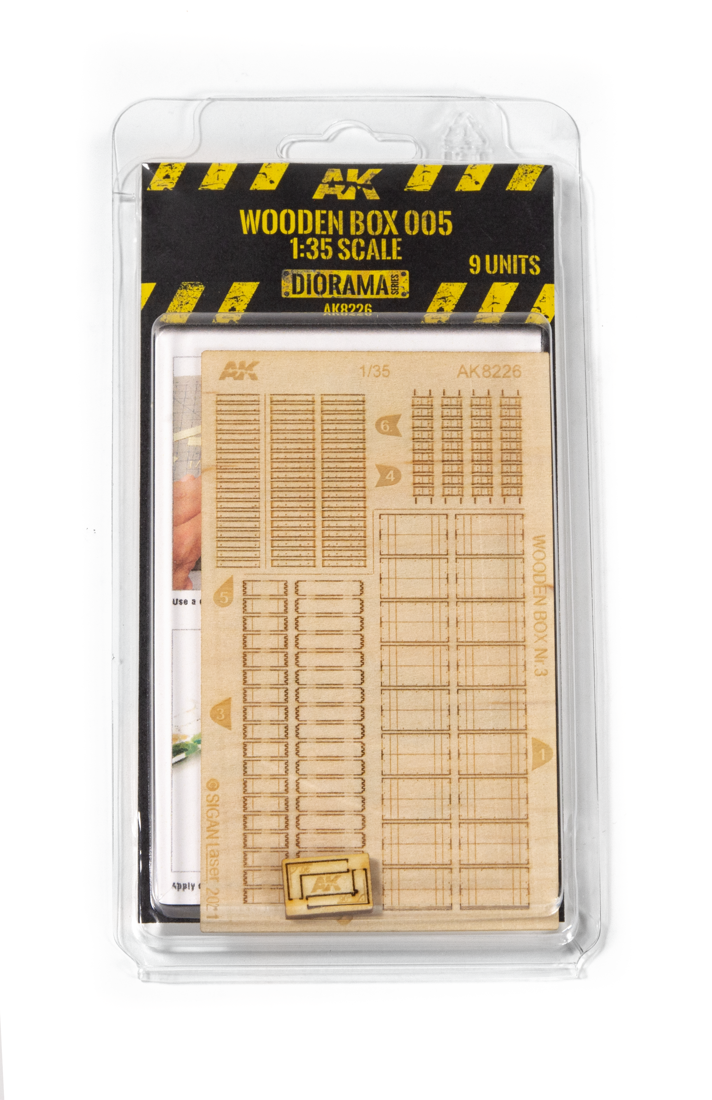 AK Interactive Laser Cut Wooden Box 001 / 1:35, 9 Units | 8435568326620