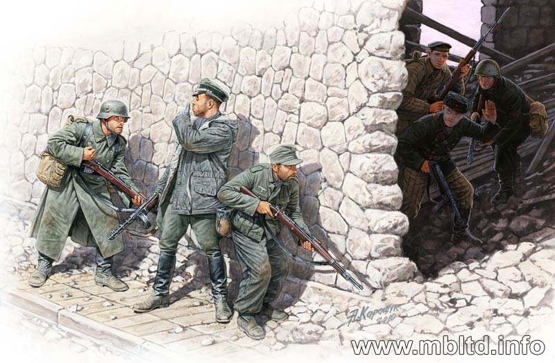 MASTER BOX 1/35 Who's that, German Mountain Troops & Soviet Marines, spring 1943 | 4820113080180