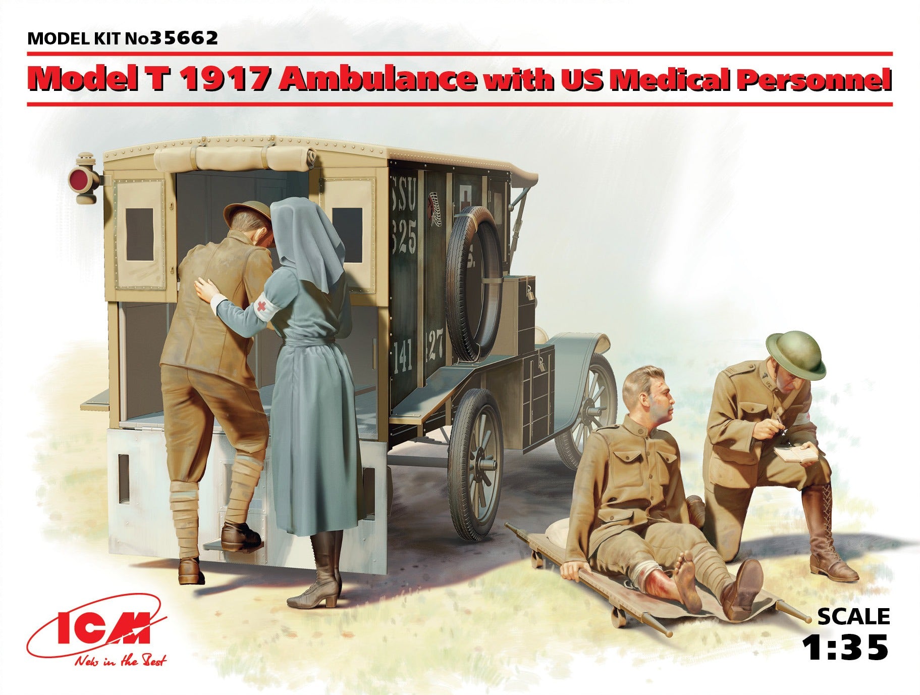 ICM 1/35 Model T 1917 Ambulance with US Medical Personnel | 4823044404506