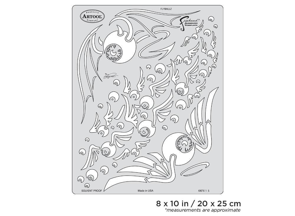 IWATA Artool Kustom Kulture Flyballz Freehand Airbrush Template by Craig Fraser | 758240150152