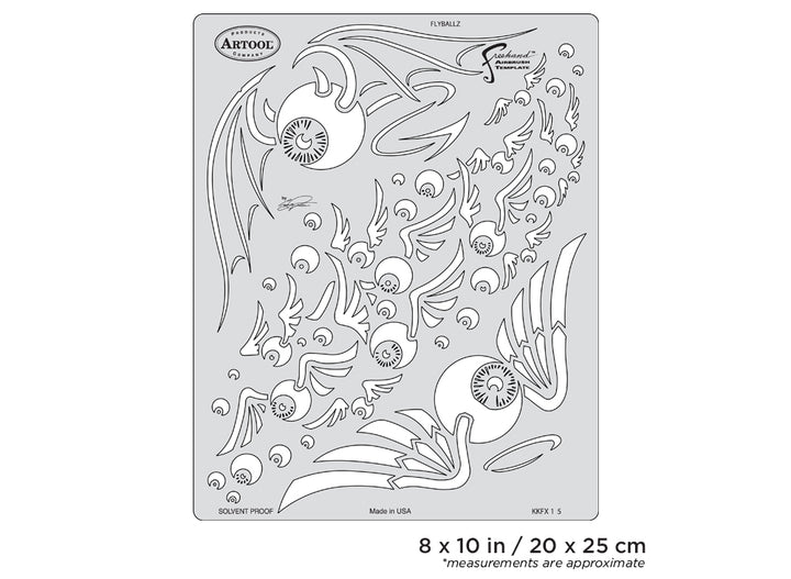 IWATA Artool Kustom Kulture Flyballz Freehand Airbrush Template by Craig Fraser | 758240150152