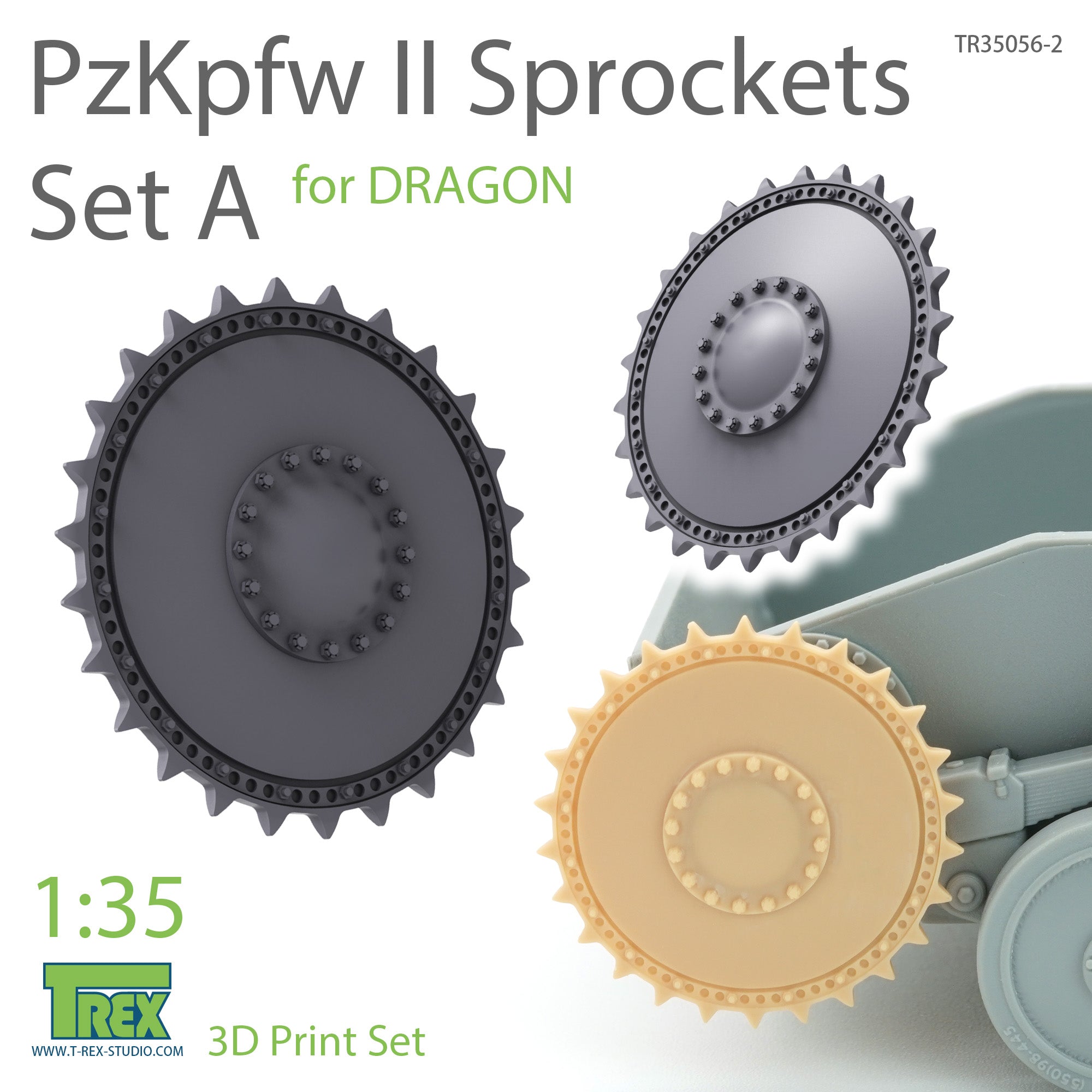 T-Rex Studio 1/35 PzKpfw II Sprockets Set A for Dragon | 6973984750978