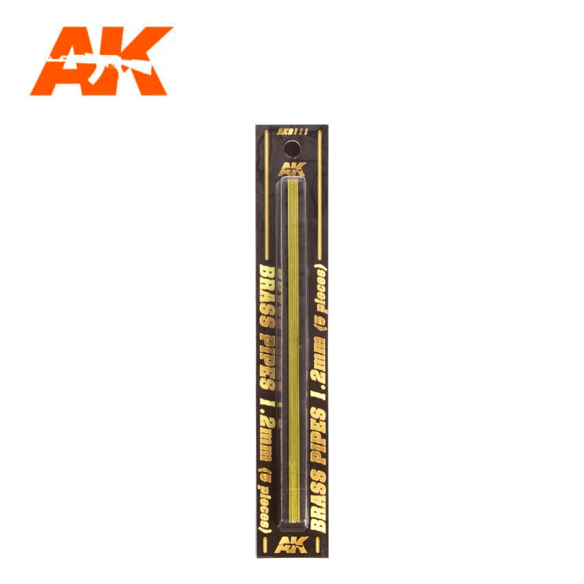 AK Interactive BRASS PIPES 1.2mm, 5 units | 8435568307179