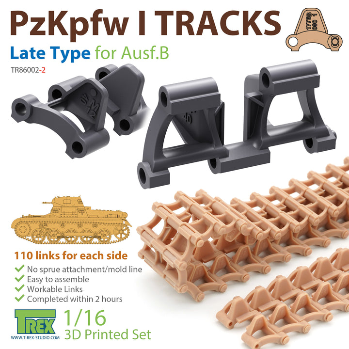 T-Rex Studio 1/16 PzKpfw I Tracks Late Type for Ausf.B | 6973984750074