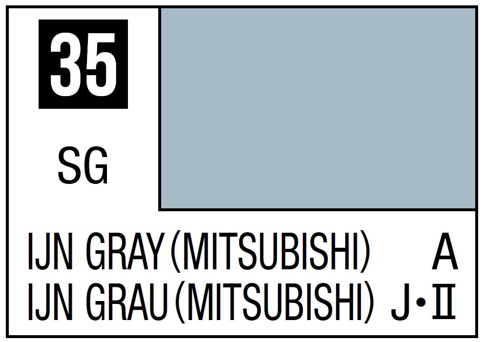 Mr Hobby Mr. Color 35 - IJN Gray (Mitsubishi) (Semi-Gloss/Aircraft) - 10ml | 4973028535938