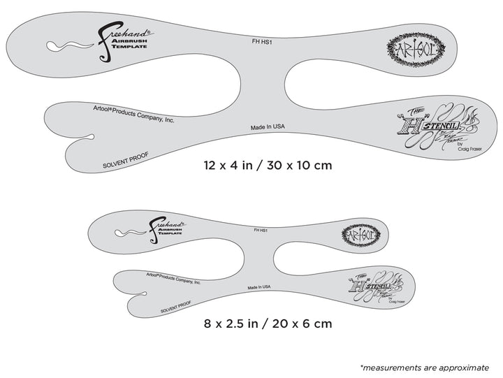 IWATA Artool 'H' Stencil Freehand Airbrush Template by Craig Fraser | 758240150916