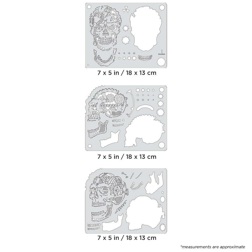 IWATA Artool Steam Driven Skullmaster Mini Series Set Freehand Airbrush Template by Craig Fraser | 758240138068