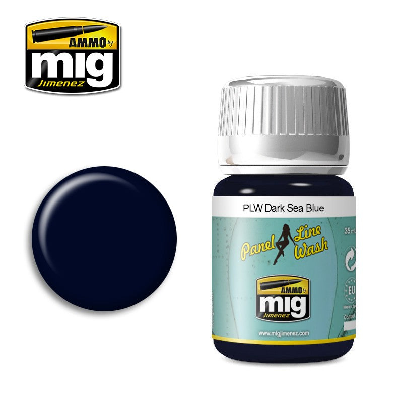 Ammo Mig Dark Sea Blue Panel Line Wash
