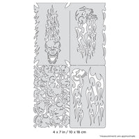 IWATA Artool Skullophenia Nano Freehand Airbrush Template by Craig Fraser | 758240150220
