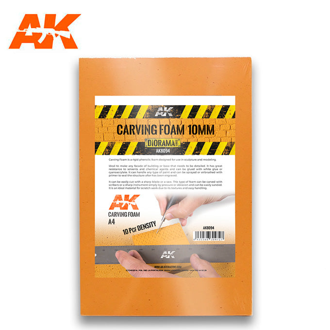 AK Interactive Carving Foam 10mm A4 Size (305 X 228 mm) | 8435568304727