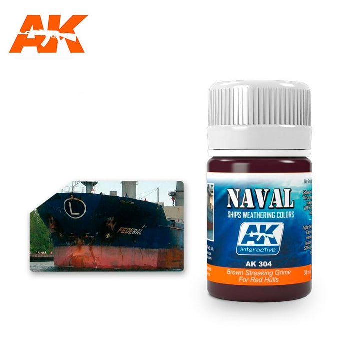 AK Interactive Brown Streaking Grime For Red Hulls | 8436535573047