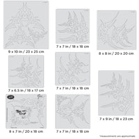 IWATA Artool Tribal Masters II Cornered Freehand Airbrush Template Set by Steve Vandemon | 758240133018