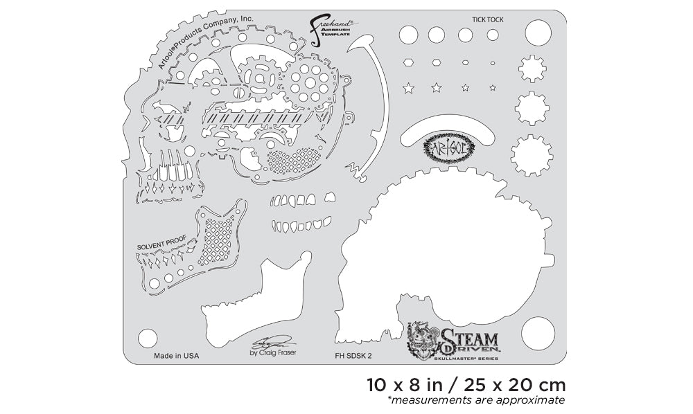 IWATA Artool Steam Driven Tick Tock Freehand Airbrush Template by Craig Fraser | 758240151050
