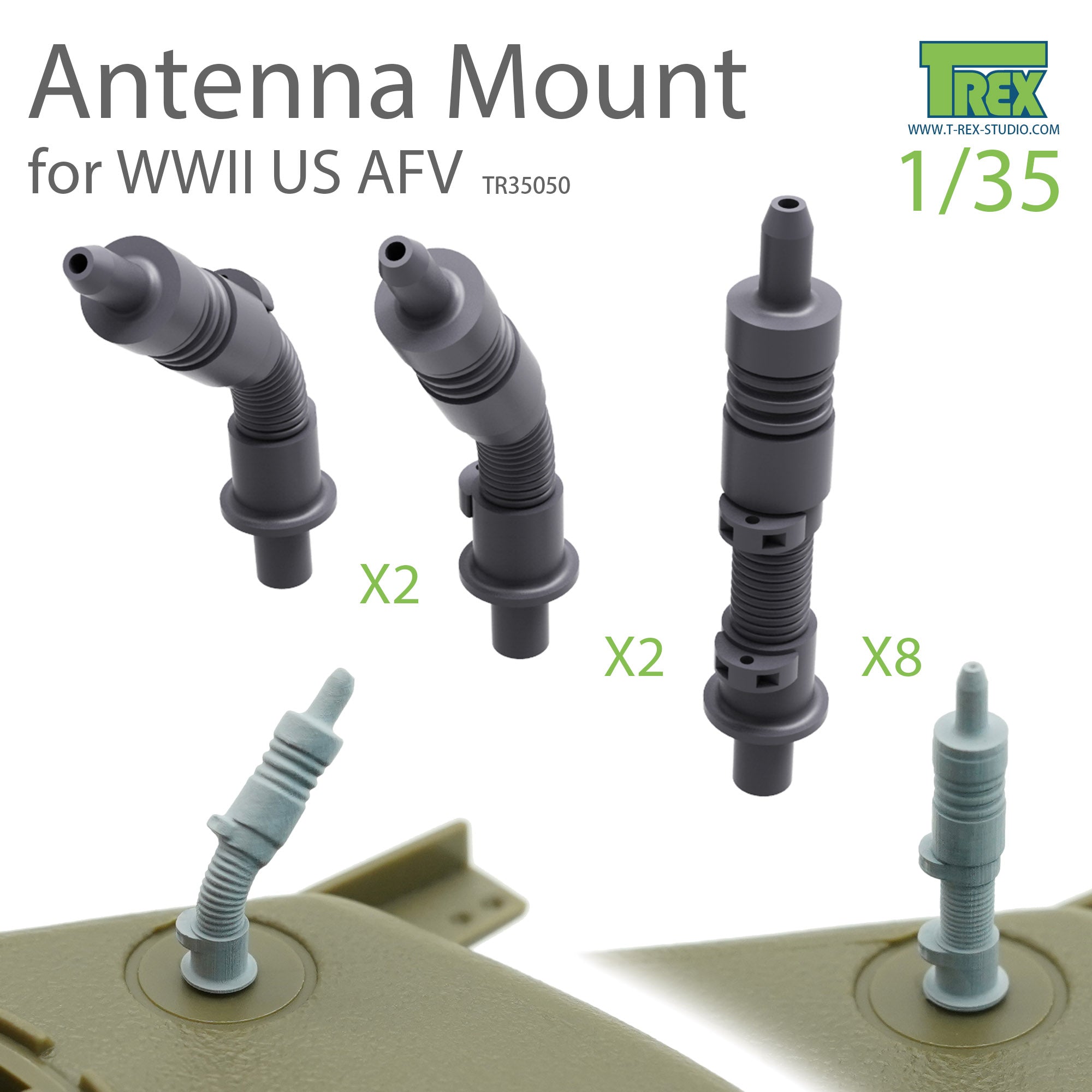 T-Rex Studio 1/35 Antenna Mount Set for WWII US AFV | 6973984750718