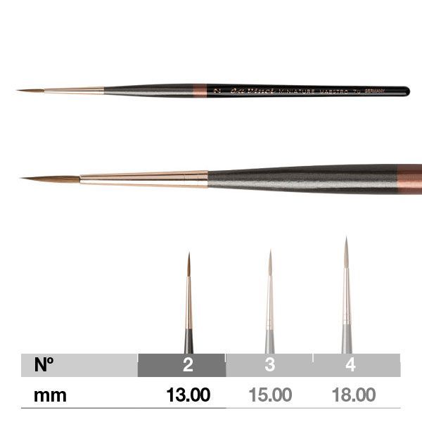 Da Vinci Miniature Maestro Series 70 Brush - Extra Pointed, Long Handle, Size 2 | 4017505218324